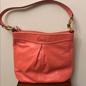 Coral Coach Shoulder Bag